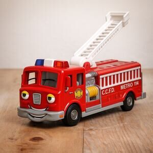 Chevron Cars Fuller Fire Truck No.42 Red Ladder Toy Vehicle Y2K Collectible